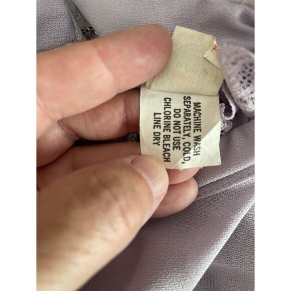 Vtg 70s Victorian Dress Size 7 Union Tag Lace Ruffle Feminine Romantic Pastel - Picture 10 of 14